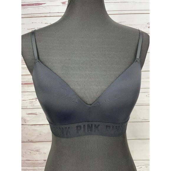 PINK‎ by Victoria's Secret Black Wear Everywhere Wireless Push-Up Bra Size 34B - Picture 7 of 8